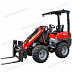 Красный мини-погрузчик Kubota с вилами