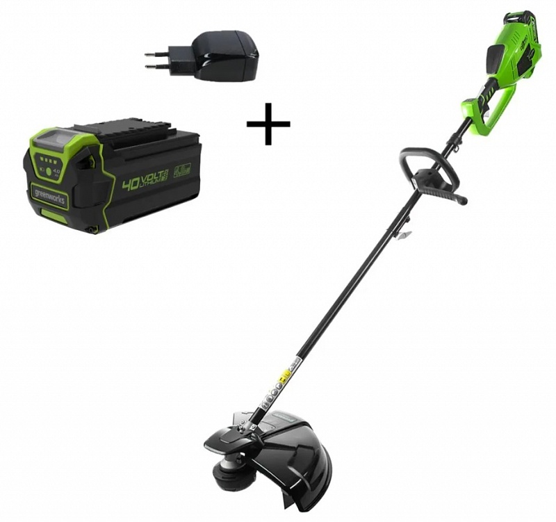 Триммер аккумуляторный 40V GREENWORKS GD40BCK4 c АКБ 4АЧ и ЗУ купить в ...