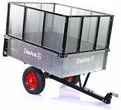 Прицеп ZimAni Stainless steel 500S для садовых тракторов (с бортами и механизмом опрокидывания)