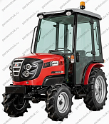 Кабина для трактора Mitsubishi VST 929 DI EGT 4WD (отопление + радио + освещение)