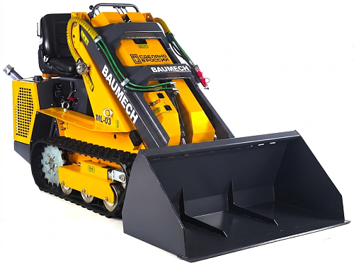 Универсальная машина мини-погрузчик Baumech ML-03 Pro + ковш для снега 120 см. с двигателем Zongshen GB750 V-Twin